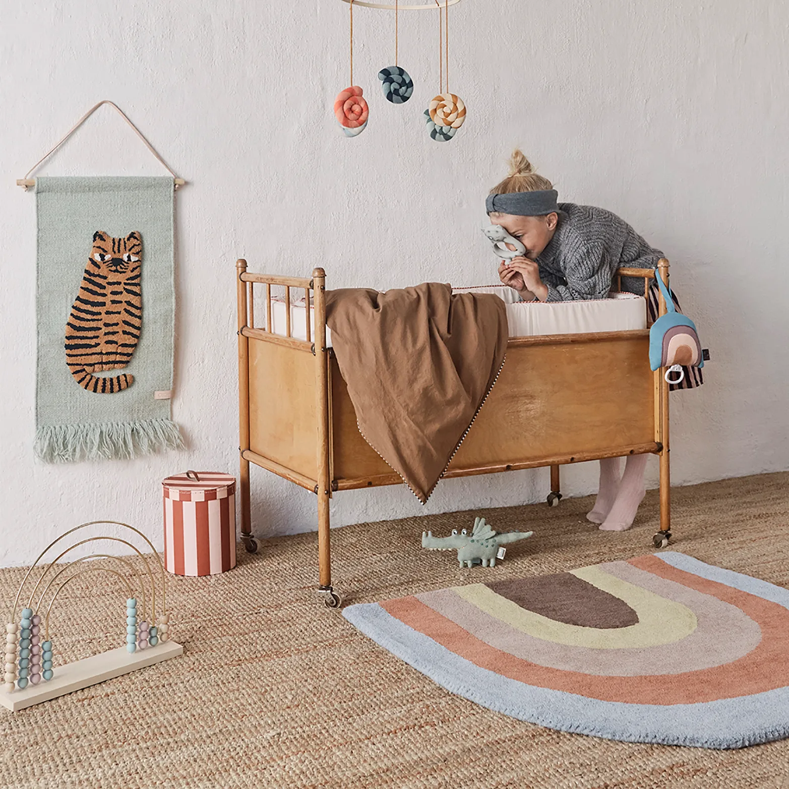 Rainbow Kinderteppich 88 x 90cm, Multi OYOY