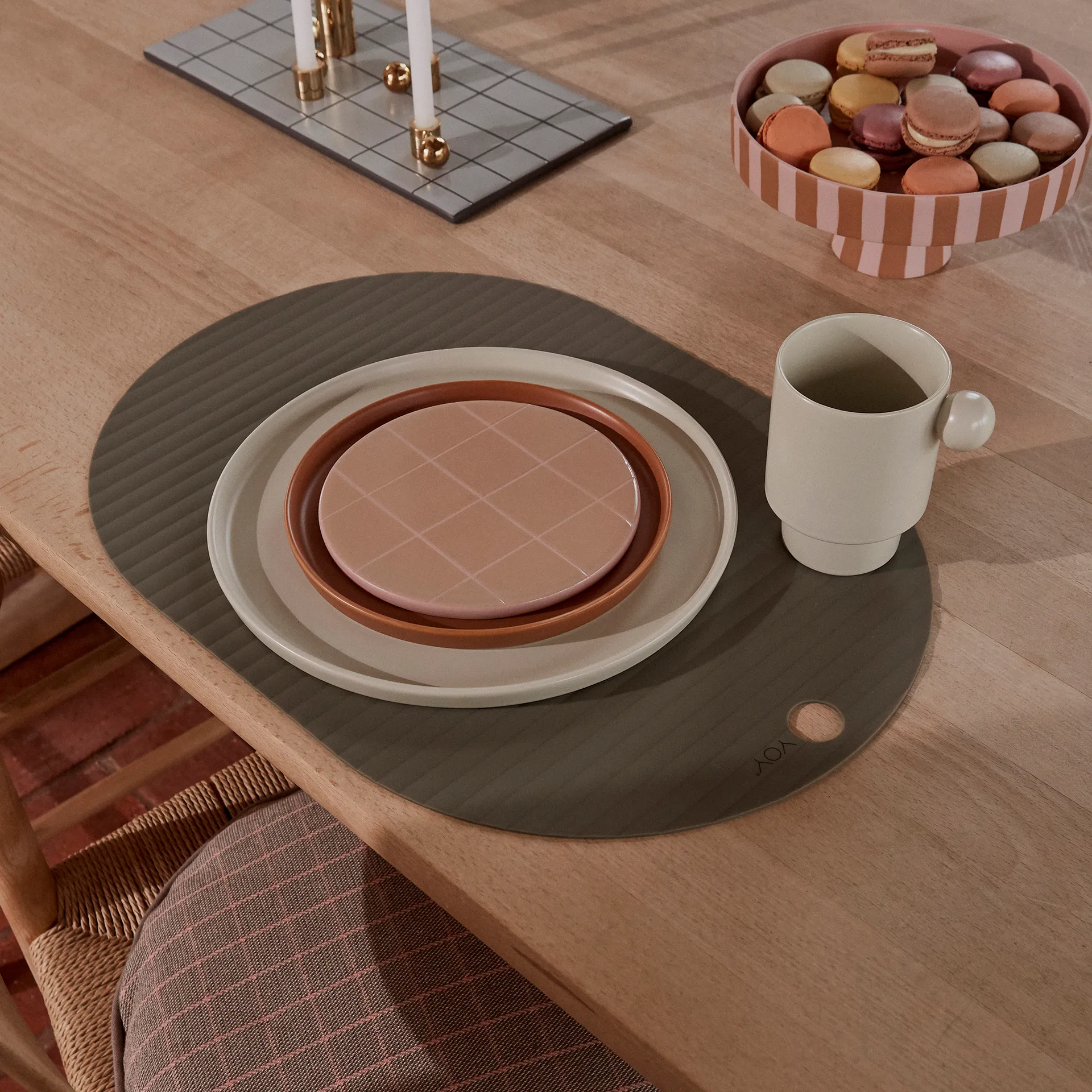 Ribbo Platzdecke 2er Pack, Olive OYOY