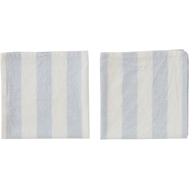 Striped Serviette 45 x 45cm 2er Pack - Ice Blue - OYOY