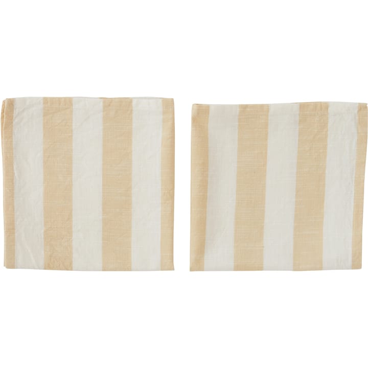 Striped Serviette 45 x 45cm 2er Pack - Vanilla - OYOY