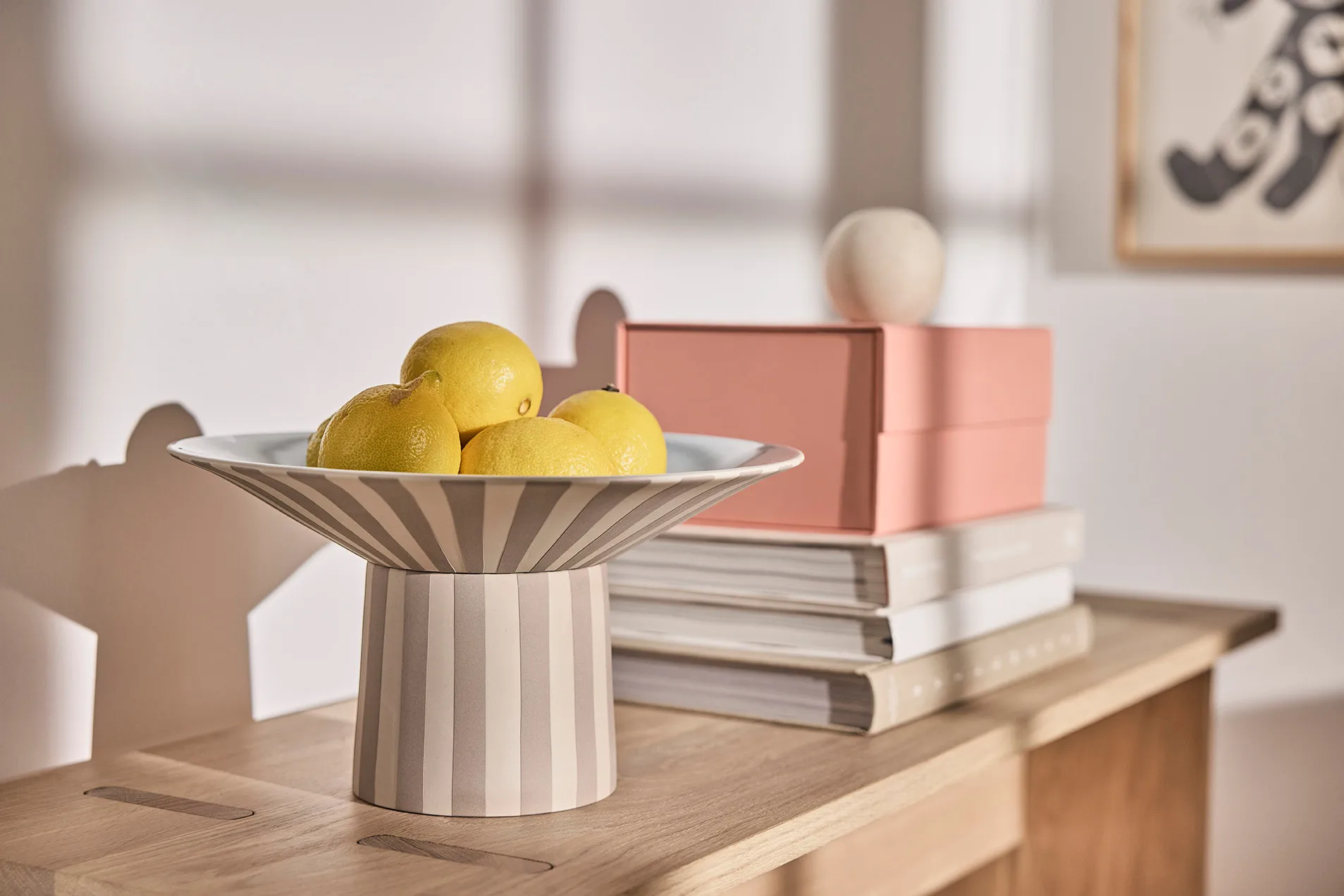 Toppu centerpiece hoch Ø30x17 cm, Clay-Ice blue OYOY