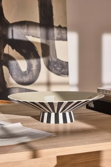 Toppu centerpiece niedrig Ø39x10,5 cm - Vanilla-black-white - OYOY