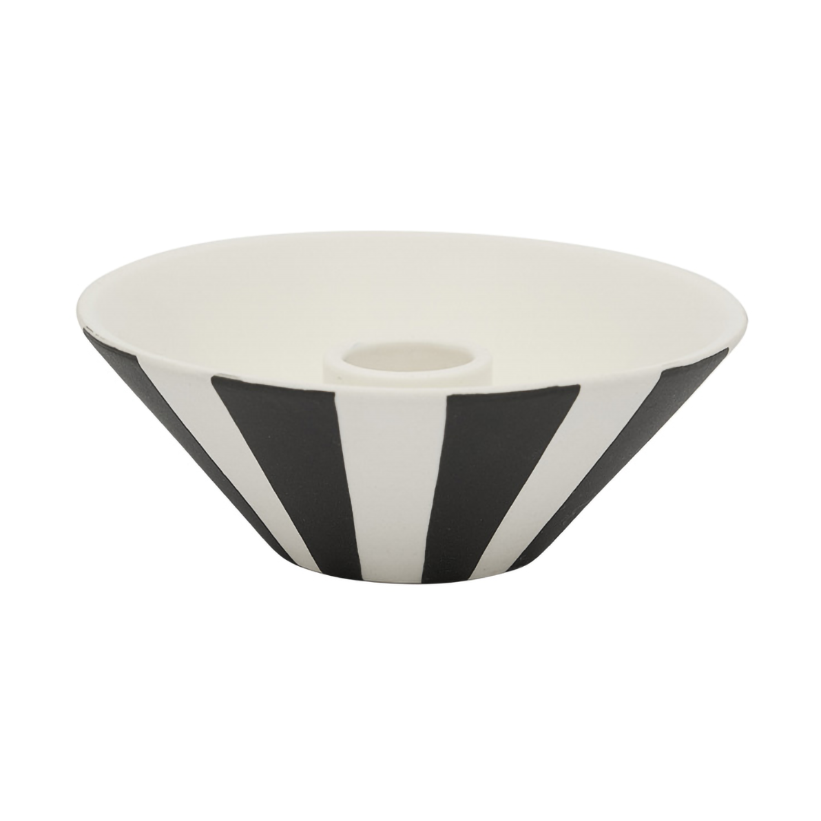 OYOY Toppu Kerzenhalter niedrig 4 cm White-black