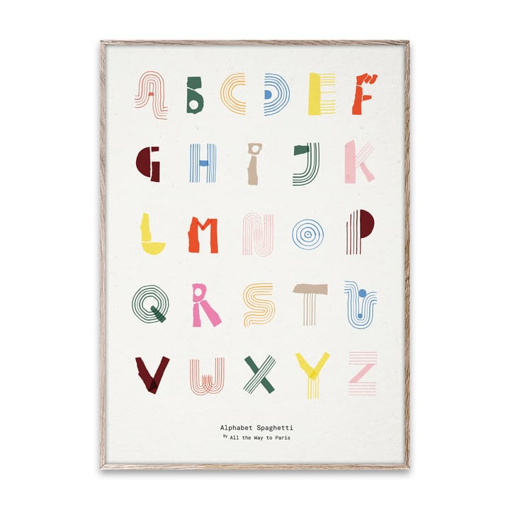 Alphabet Spaghetti ENG Multi-colour Poster - 50 x 70cm - Paper Collective