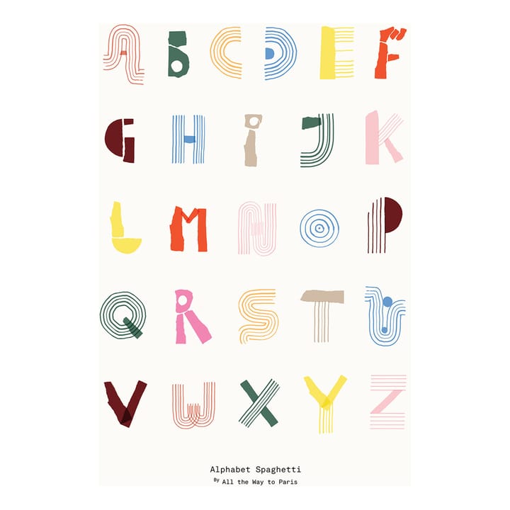 Alphabet Spaghetti ENG Multi-colour Poster - 50 x 70cm - Paper Collective