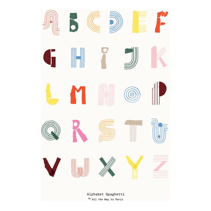 Alphabet Spaghetti ENG Multi-colour Poster  - 50 x 70cm - Paper Collective