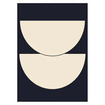 Half Circles I Poster blau - 50 x 70cm - Paper Collective