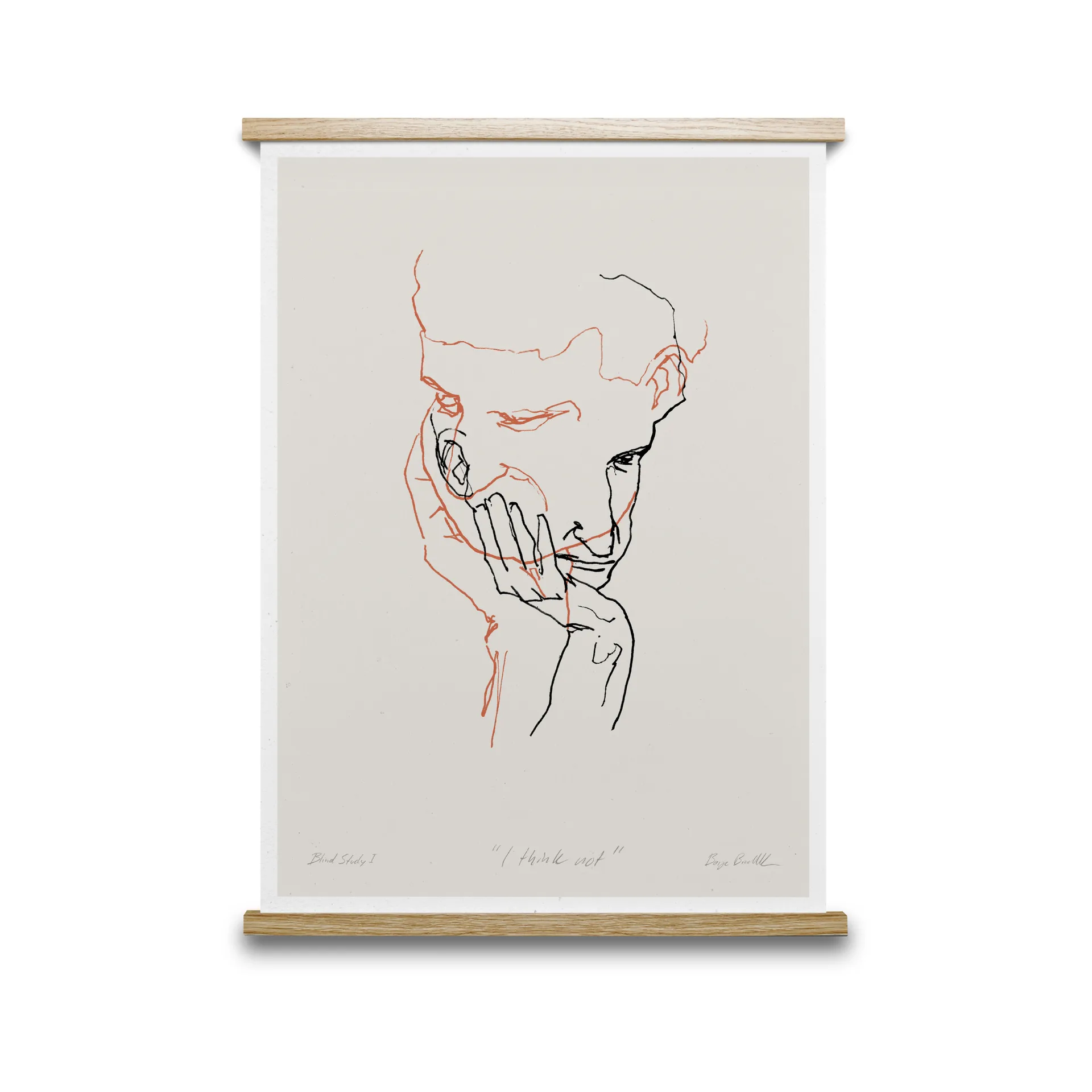 I Think Not 02 (rot) Poster, 50 x 70cm Paper Collective