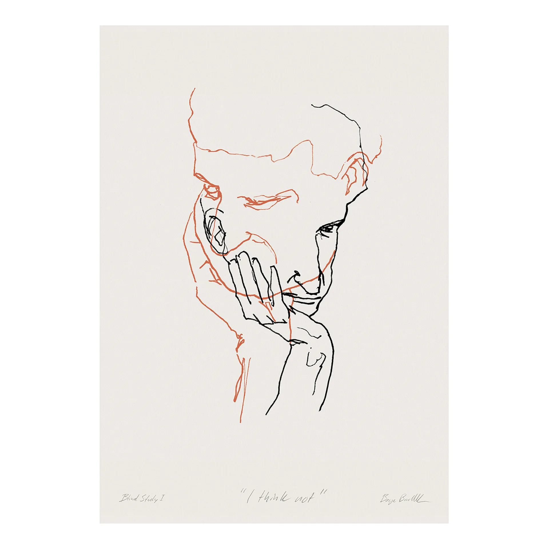 I Think Not 02 (rot) Poster, 50 x 70cm Paper Collective