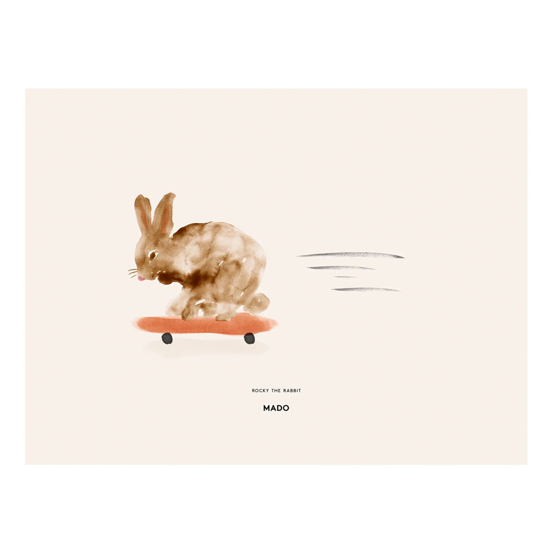 Rocky the Rabbit Poster, 30 x 40cm Paper Collective