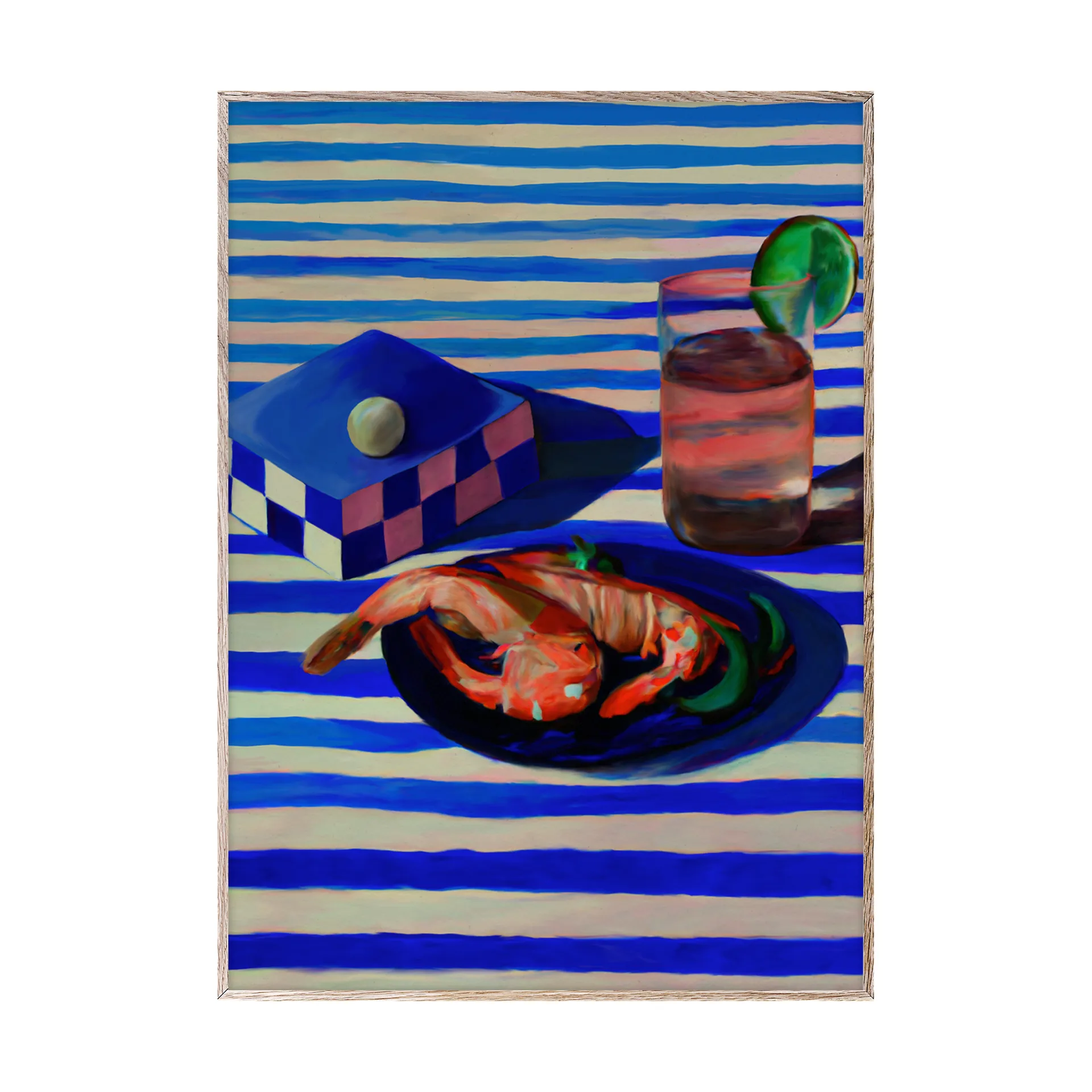 Shrimp & Stripes Poster, 30 x 40cm Paper Collective