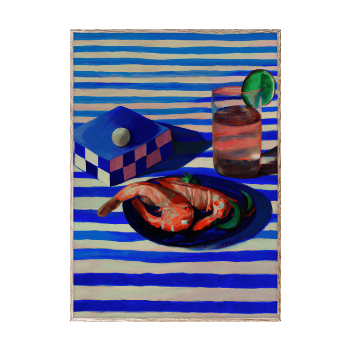 Shrimp & Stripes Poster - 30 x 40cm - Paper Collective