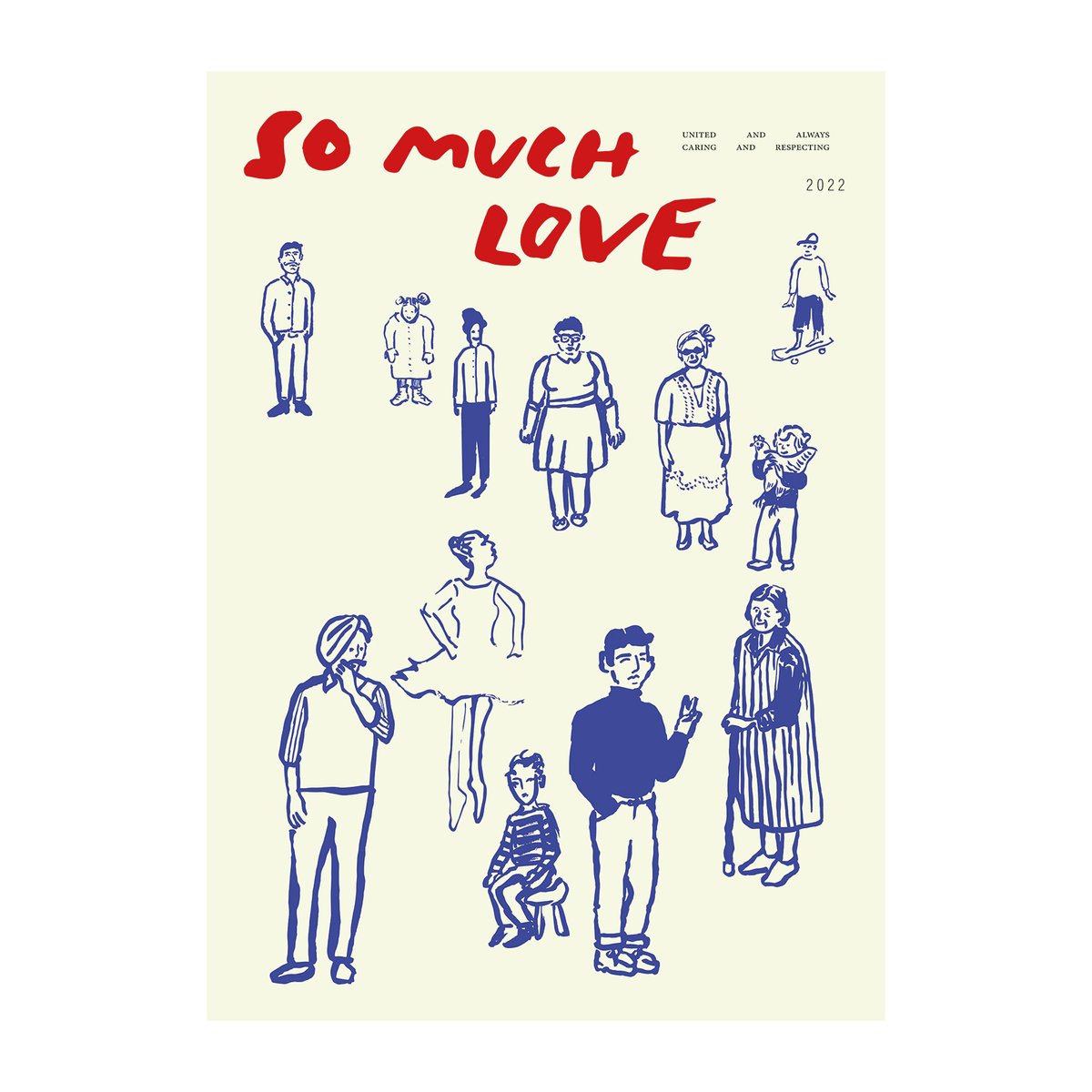 Paper Collective So Much Love Poster 50 x 70cm | Skandinavisches Design | Poster | Blau