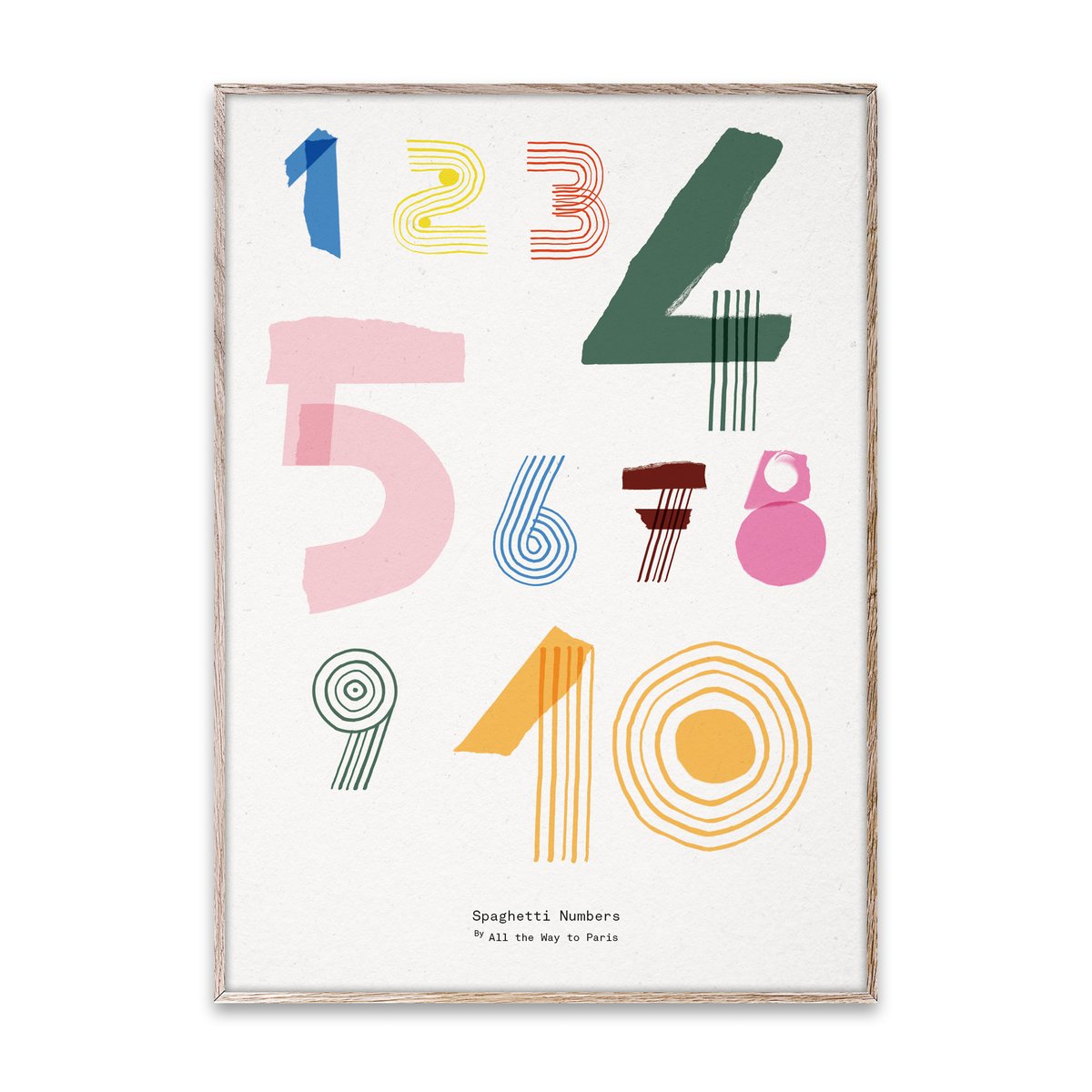 Paper Collective Spaghetti Numbers Poster 50 x 70cm
