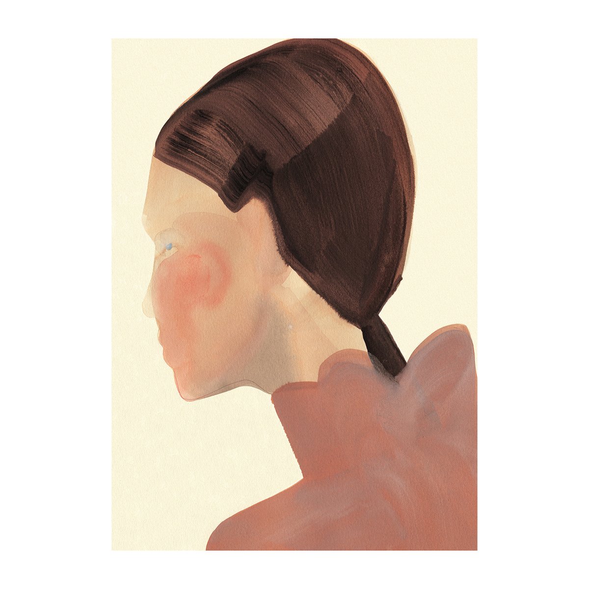 Paper Collective The Ponytail Poster 50 x 70cm | Skandinavisches Design | Poster | Braun