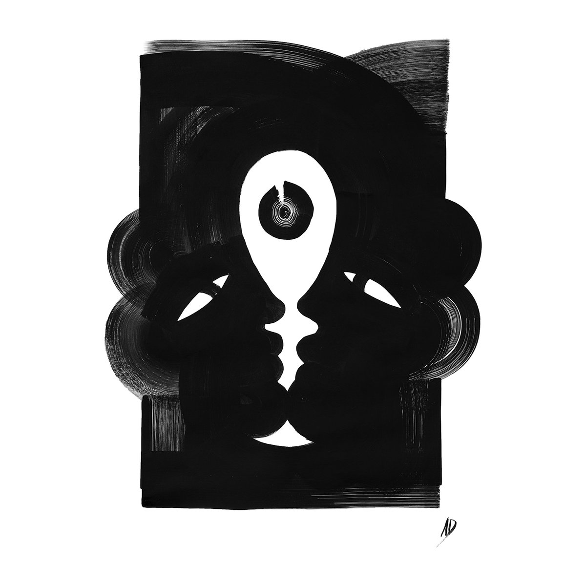 Paper Collective Totem 02 Poster 50 x 70cm | Skandinavisches Design | Poster | Schwarz