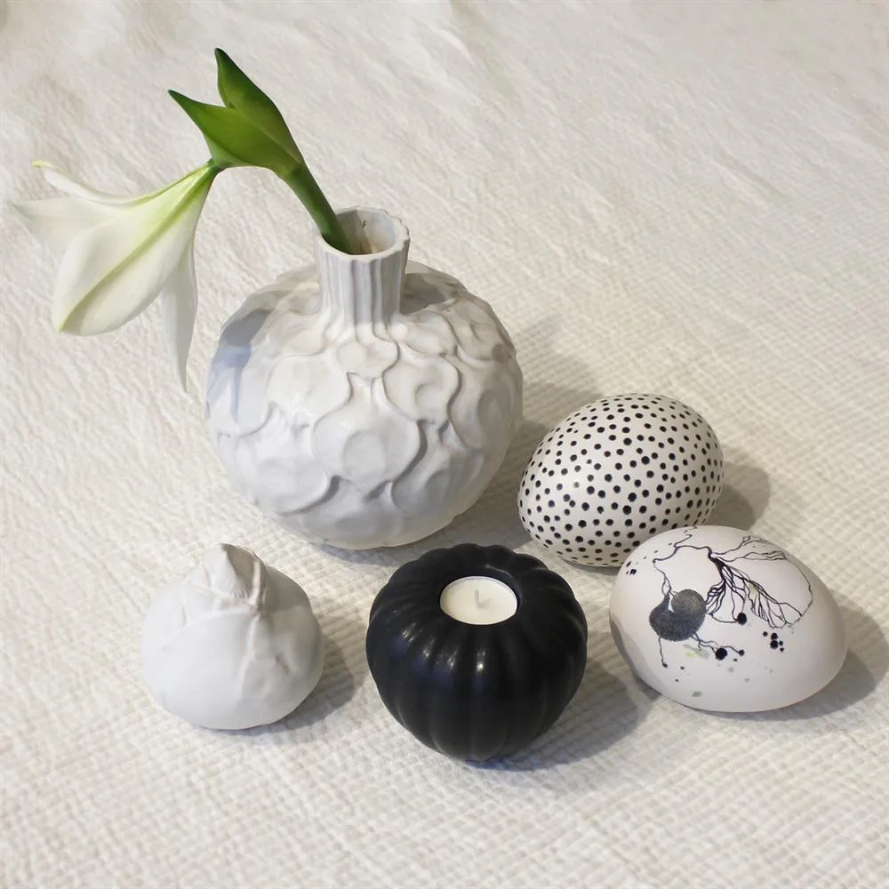 Paradis Ei - klein, Weiß-schwarz Paradisverkstaden