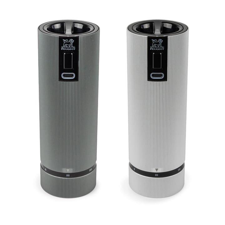 Line Z DUO Electric Salz-und Pfeffermühle 2er Set - Aluminium-carbon - Peugeot