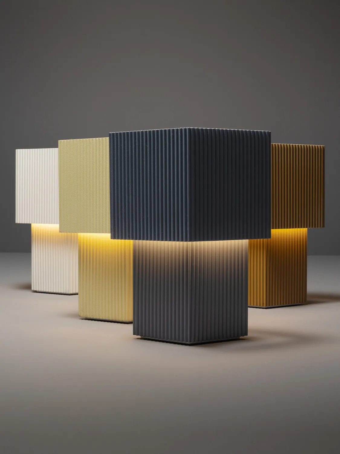 Romb Mini portable Tischleuchte 19cm, Blue stone Pholc