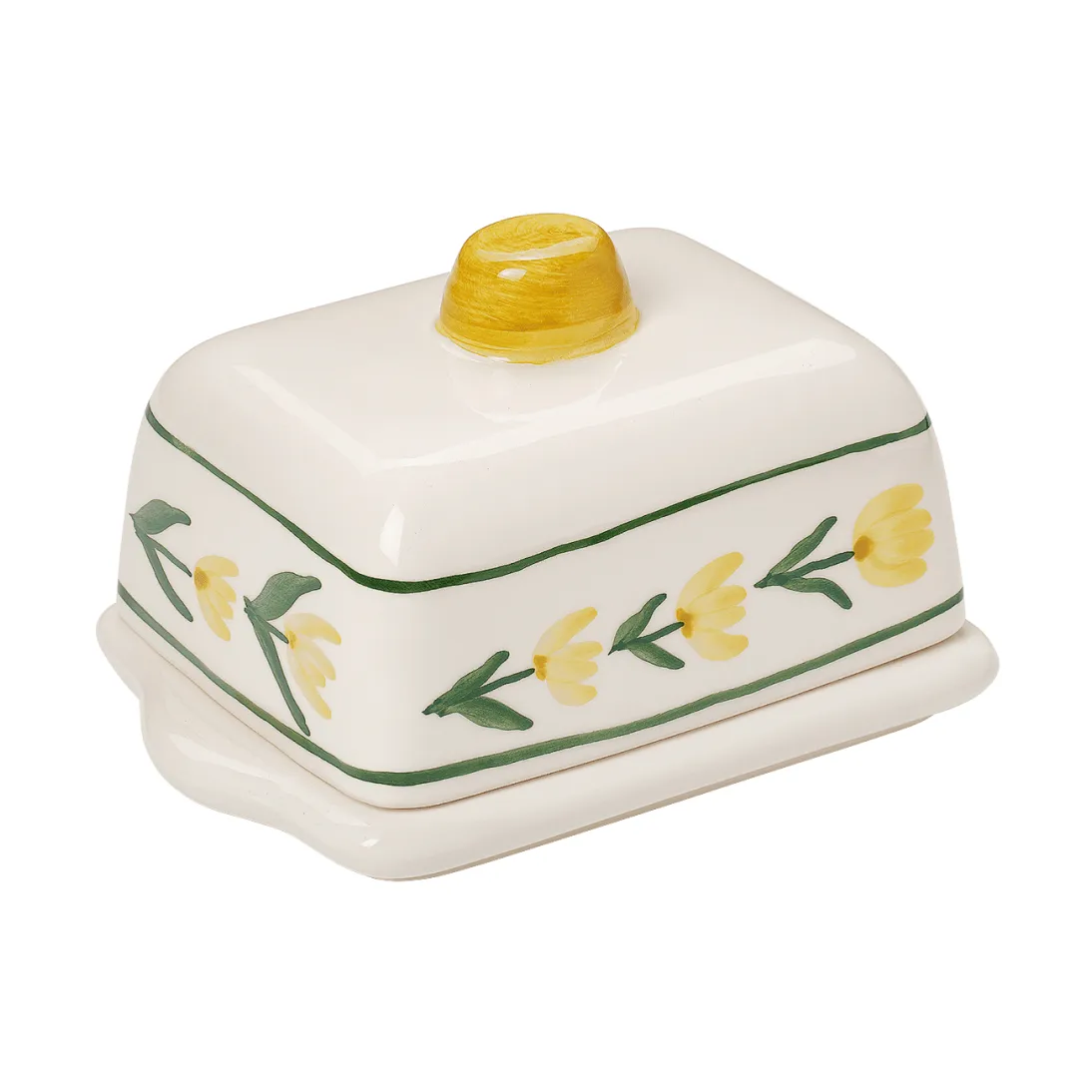 Cottage Flower Butterdose, Gelb, 17x11,5 cm Pick a Poppy