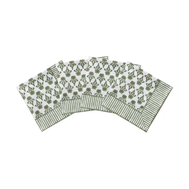 Lily Baumwollserviette - Green, 4-pack, 45x45 cm - Pick a Poppy