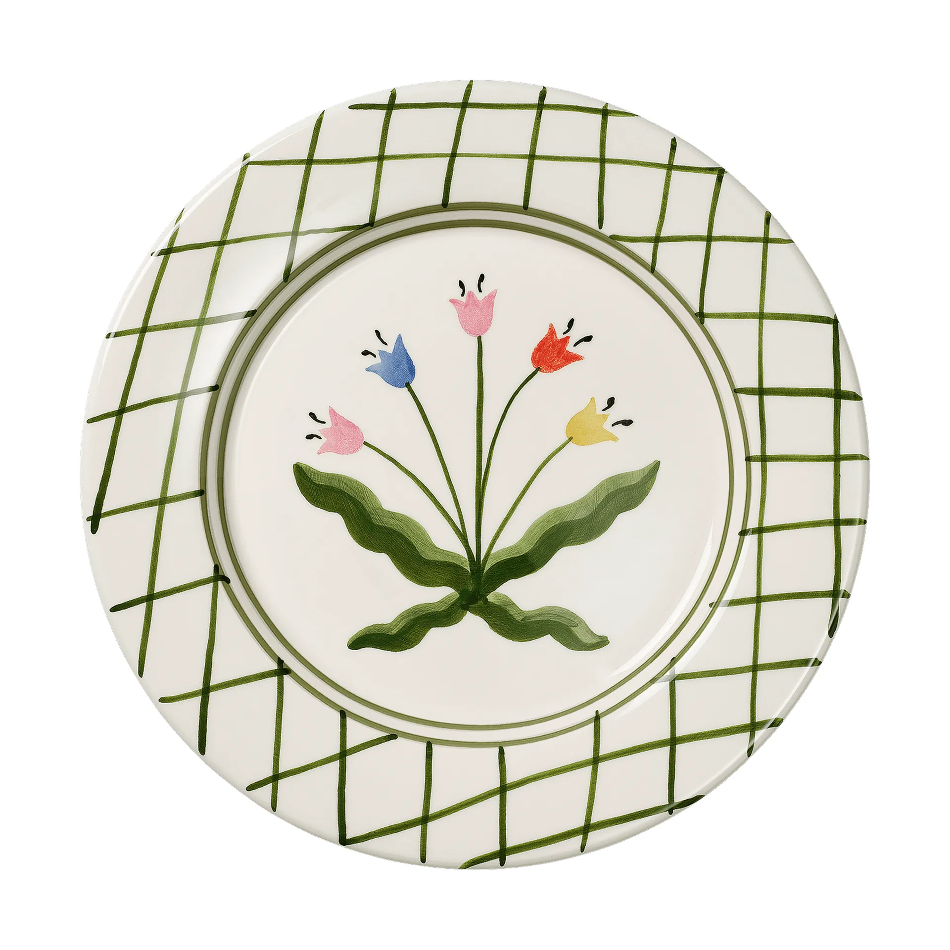 Madelen Möllard Tulip Teller, Grün, 28 cm Pick a Poppy