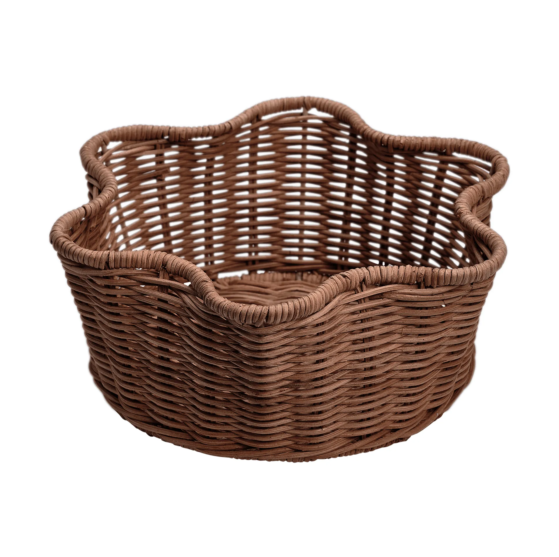Rattan Round Korb, Dunkelbraun, 23 cm Pick a Poppy