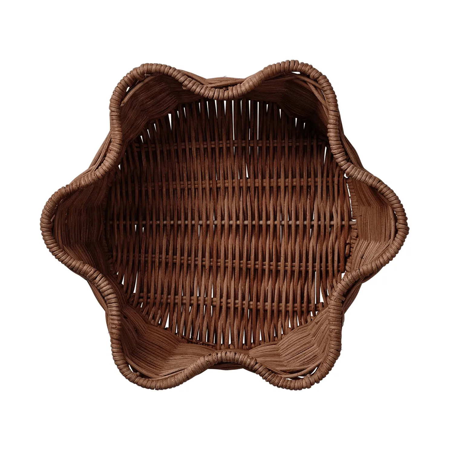 Rattan Round Korb, Dunkelbraun, 23 cm Pick a Poppy