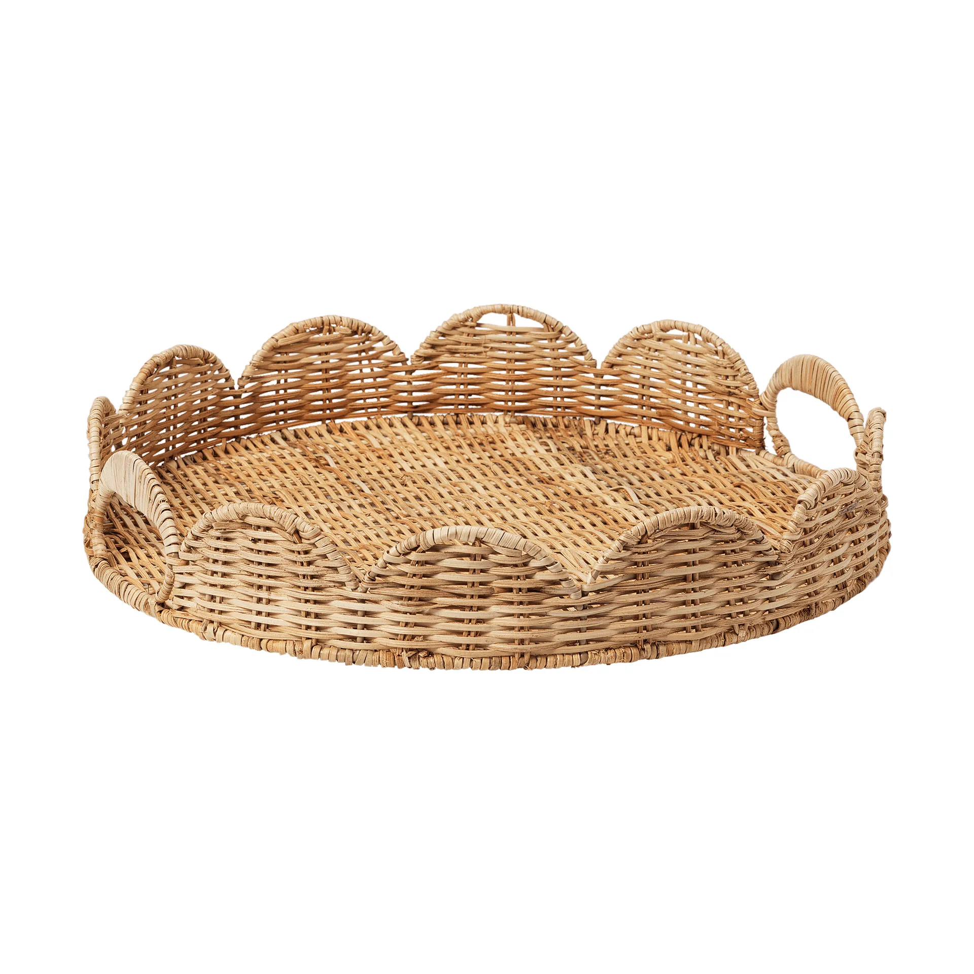 Round Scallop Tablett, Natur, 40 cm Pick a Poppy