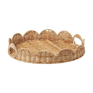 Round Scallop Tablett - Natur, 40 cm - Pick a Poppy