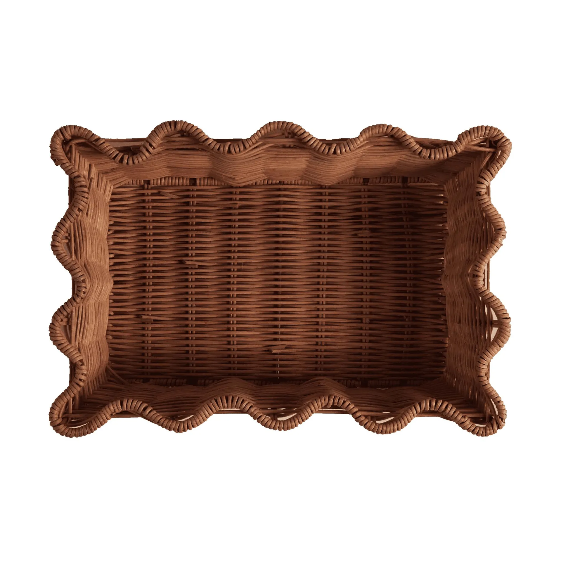 Scallop Rattan Korb, Dunkelbraun, 20x30 cm Pick a Poppy