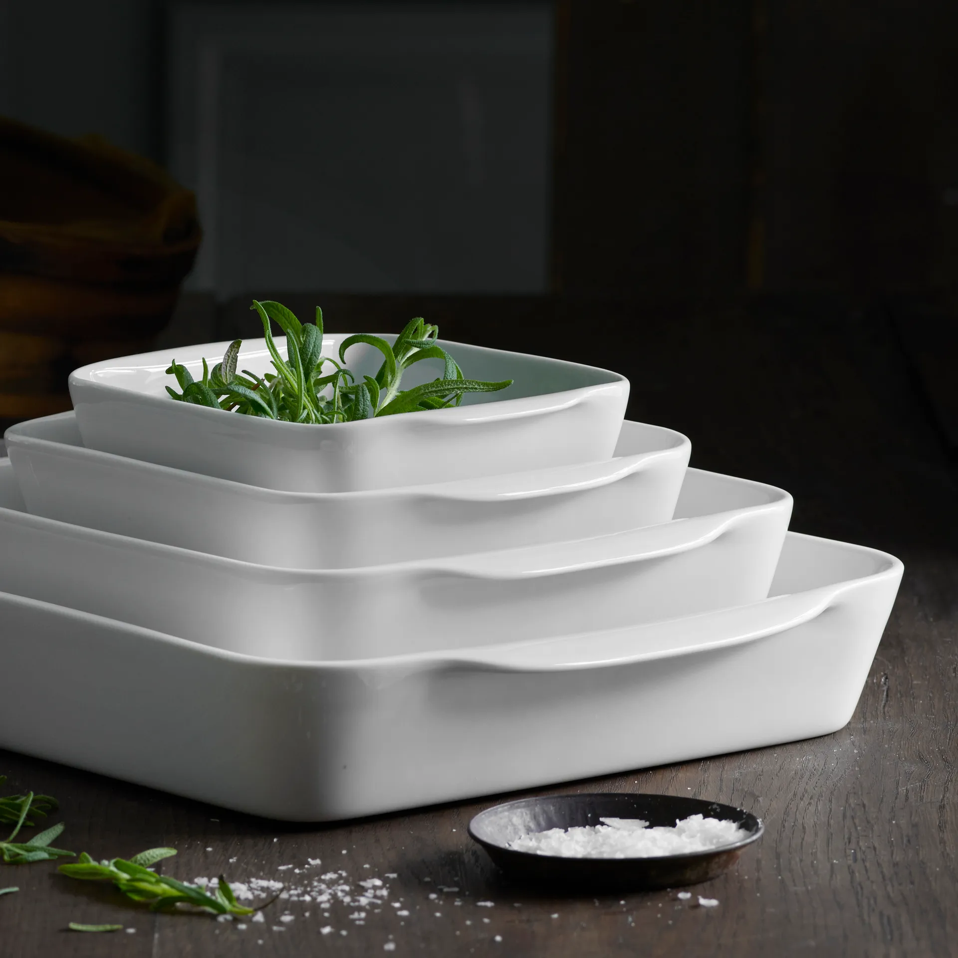 Pillivuyt Quadratischer Servierteller weiß, 22 x 2cm Pillivuyt