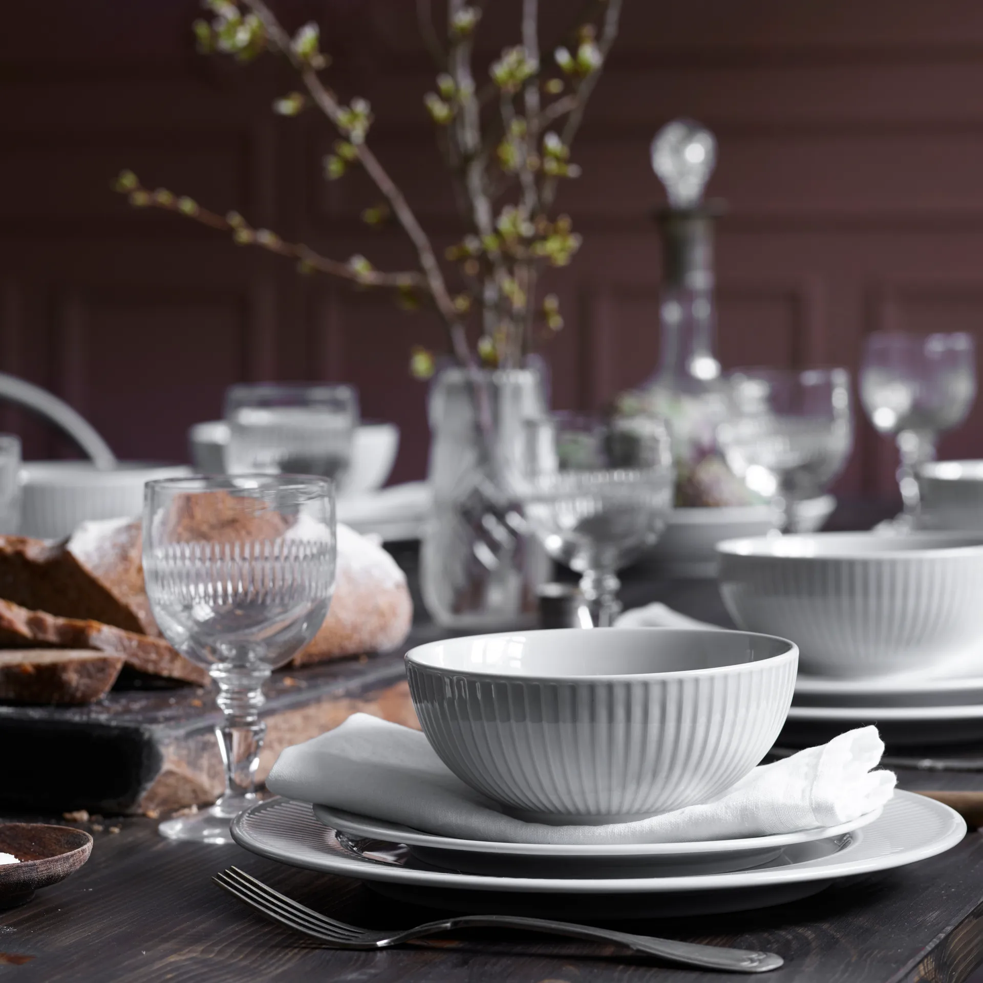 Plissé Schale 60cl, Weiß Pillivuyt