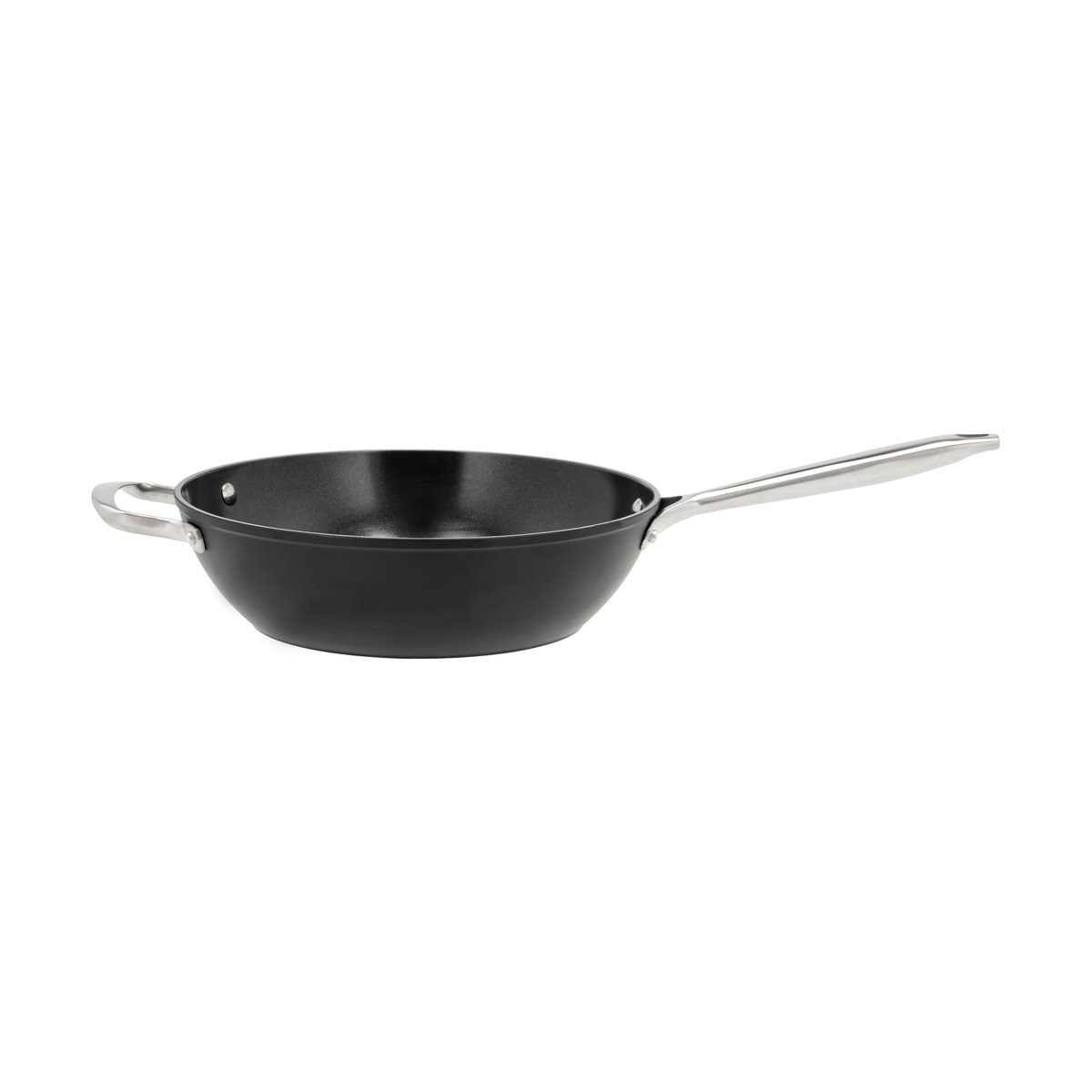 Pillivuyt Travo Wokpfanne Keramik Non-Stick 28 cm Schwarz-Aluminium
