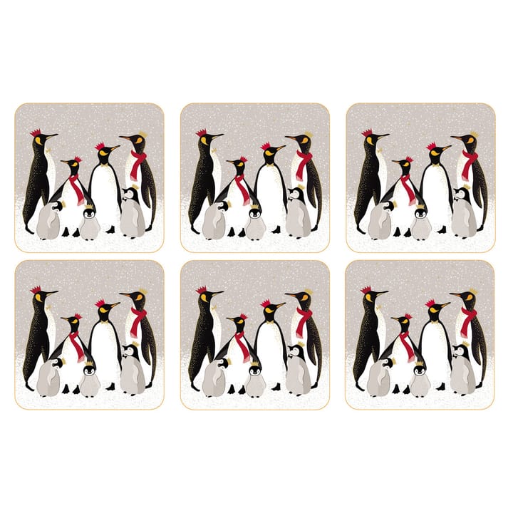 Christmas Penguin Glasuntersetzer 6er Pack - Grau - Pimpernel