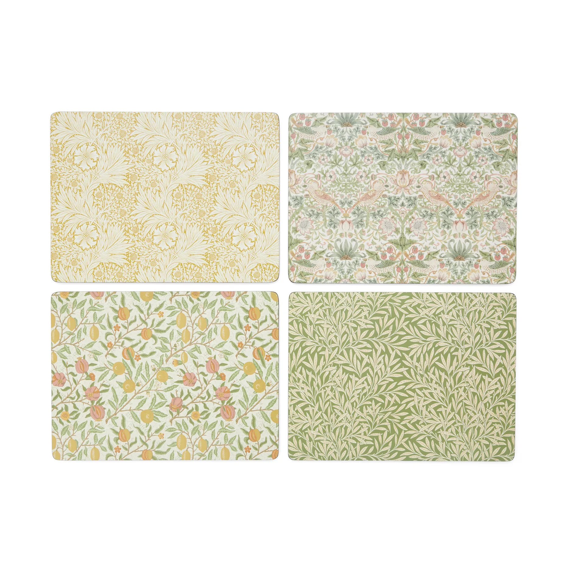 Morris & Co Simpley mixed Tischset 4-teilig, Fruit, Willow, Strawberry Thief, Marigold Pimpernel