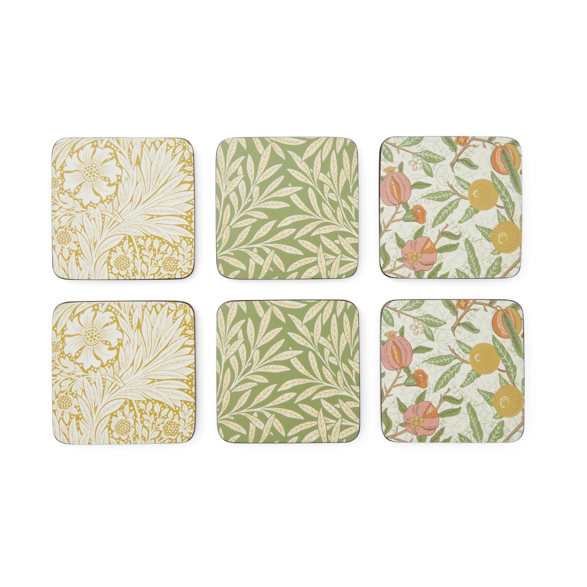 Pimpernel Morris & Co Simply Mixed Glasuntersetzer 6er-Pack Fruit, Willow, Marigold
