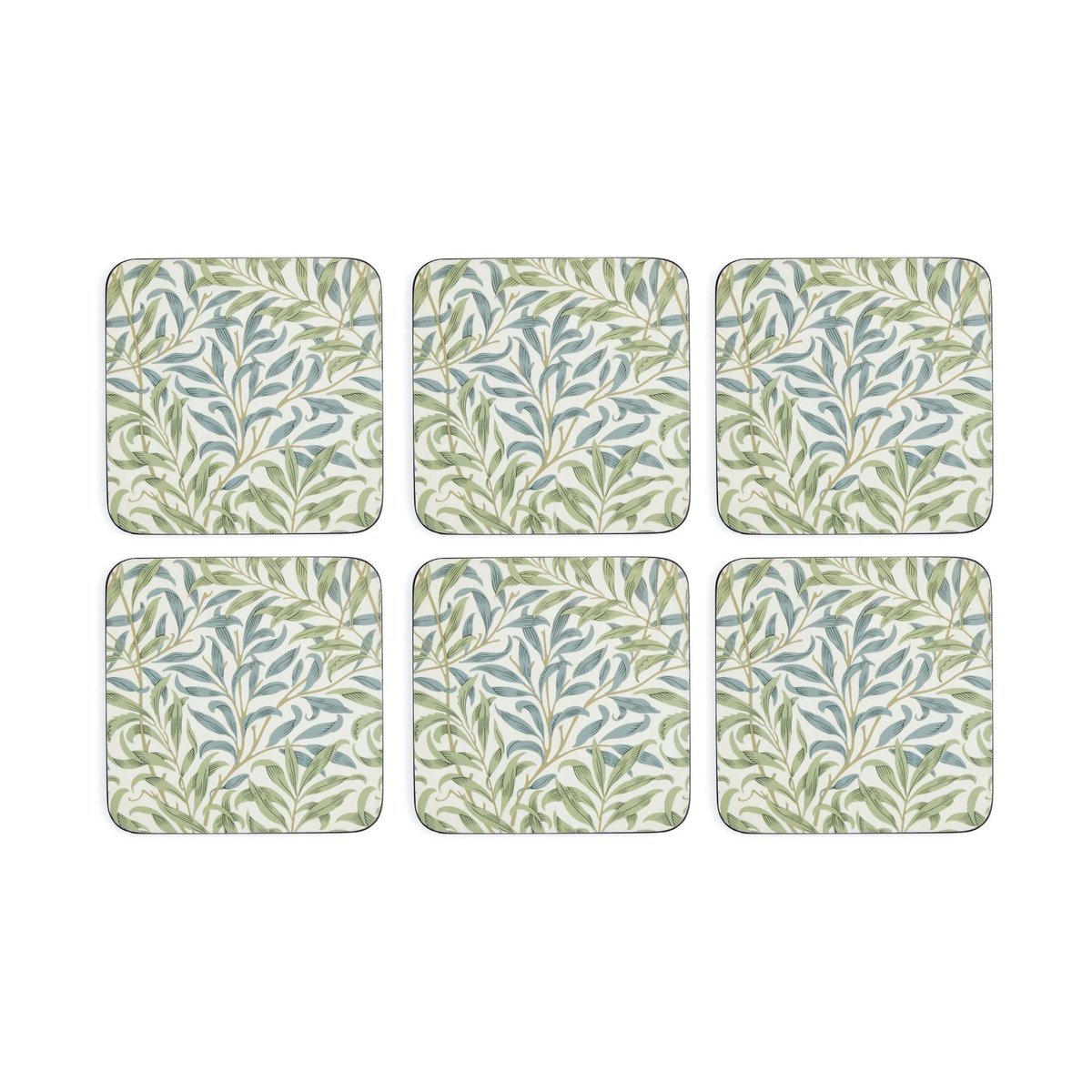 Pimpernel Morris & Co Willow Bough Glasuntersetzer 6er-Pack Grün, blau