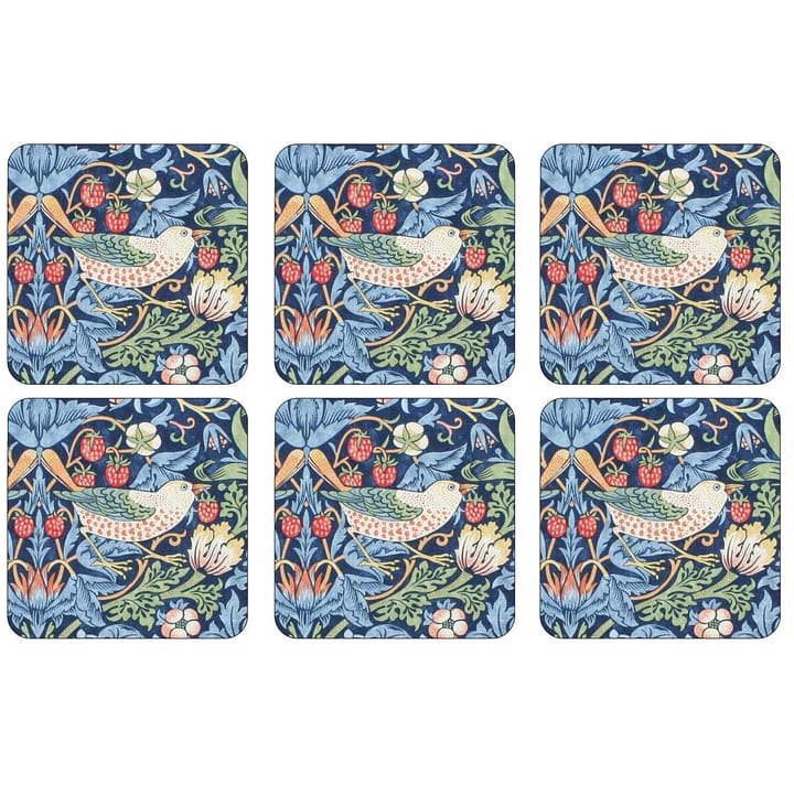 Strawberry Thief Glasuntersetzer 6er Pack - Blau - Pimpernel