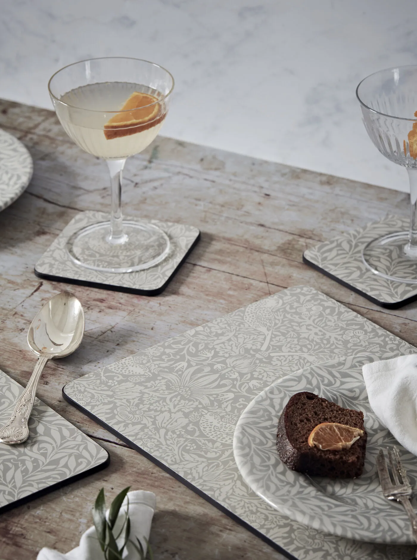 Strawberry Thief Glasuntersetzer 6er Pack, Grey Pimpernel