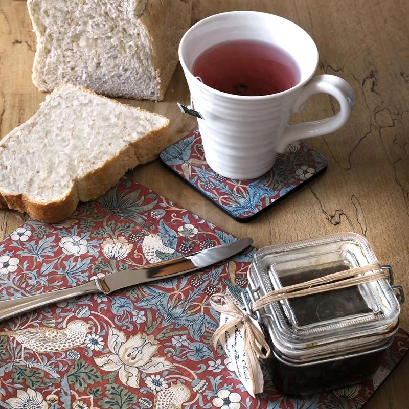 Strawberry Thief Glasuntersetzer 6er Pack, Rot Pimpernel