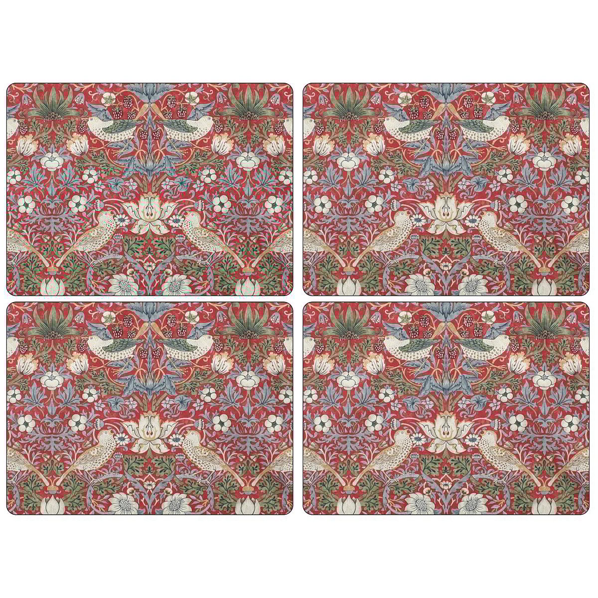 Pimpernel Strawberry Thief Tischset 30 x 40 cm 4er-Pack Rot