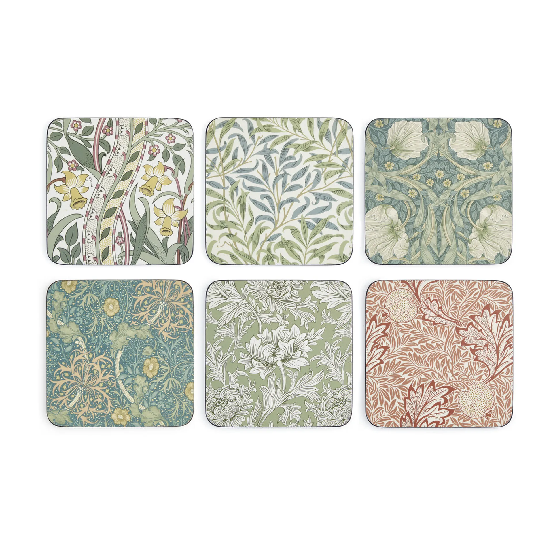 William Morris Glasuntersetzer 6er Pack, Mi x & match Pimpernel