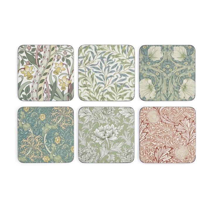 William Morris Glasuntersetzer 6er Pack - Mi x  & Match - Pimpernel