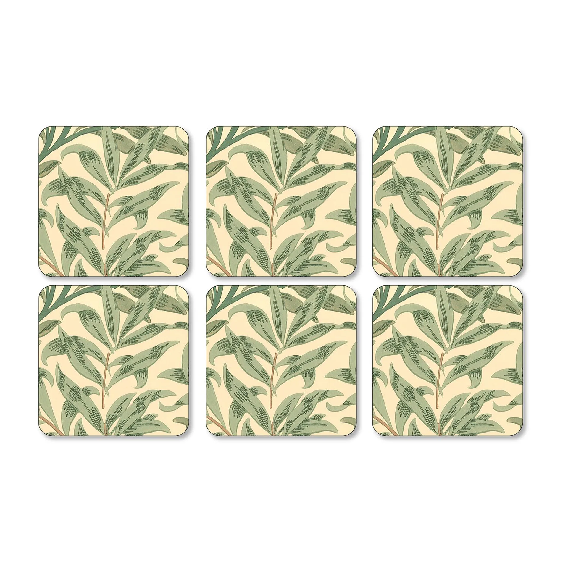 Willow Bough Glasuntersetzer 6er Pack, Green Pimpernel