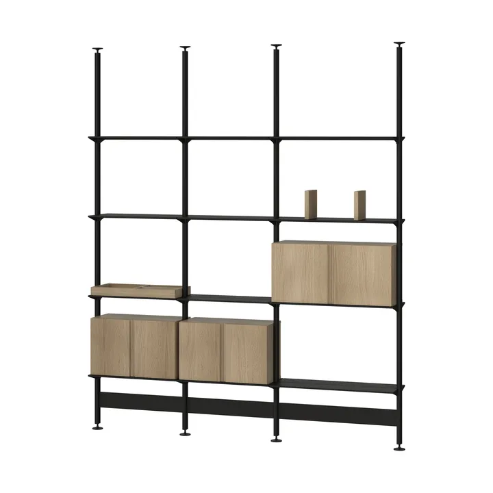 Pira G2 Regalsystem F C B Black/Oak 256–264 cm - Pira