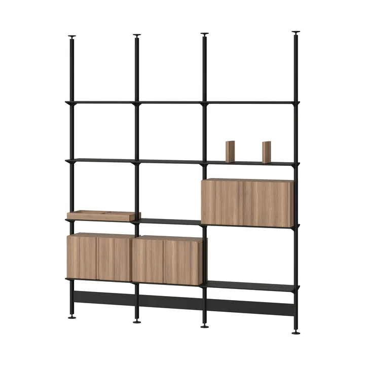 Pira G2 Regalsystem F C B Black/Walnut 248–255 cm - Pira