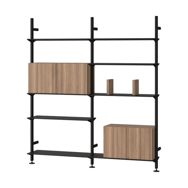 Pira G2 Regalsystem W A Black/Walnut - Pira