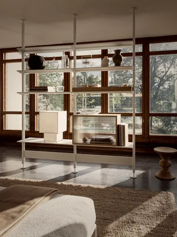 Pira Vitrinenschrank - Gebeizte Eiche-geriffeltes Glas, 90x31 cm, Glasrücken - Pira