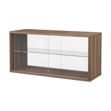 Pira Vitrinenschrank - Walnuss-Klarglas, 90x31 cm, 4-türig - Pira